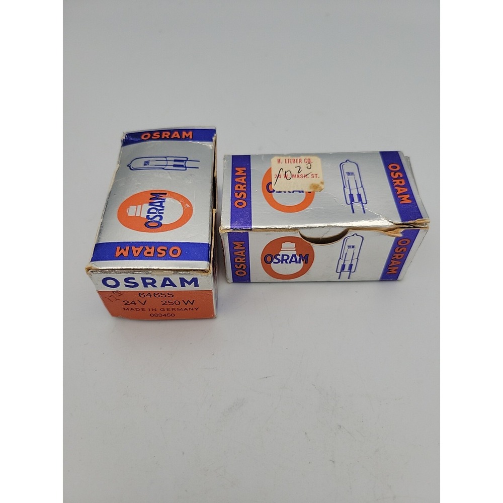 Osram 64655 250w 24v Xenophot HLX Lamp Vintage New Old Stock 2 Pack